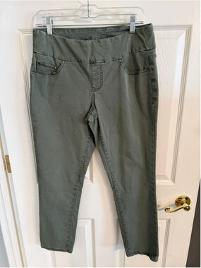 JAG Jeans High Rise Slim Ankle Pull On Pants Olive Green Size 10